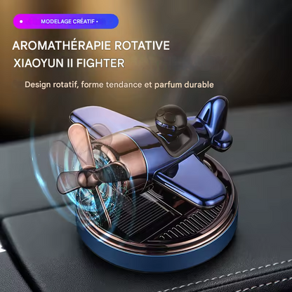 Solar Car Air Freshener Auto Parts Interior Aromatreatment Decoration Propeller Rotating Fighter Modelling Perfume Diffuser