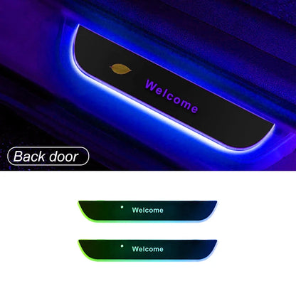 Customizable Car Door Sill Light Universal Threshold Welcome Lamp Open The Door Start The Car Atmosphere Light With Induction