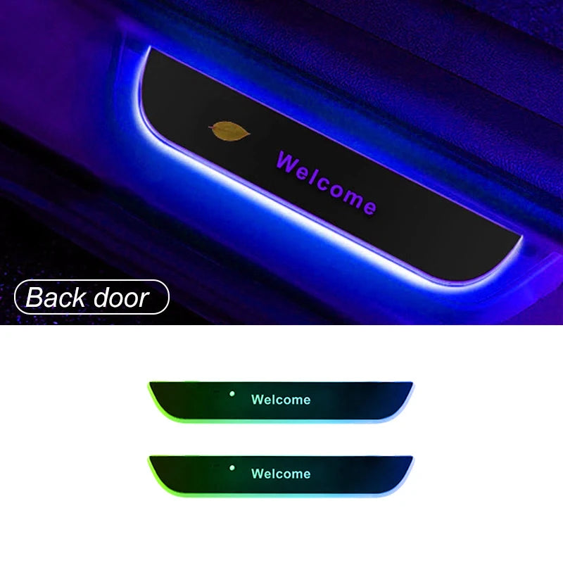 Customizable Car Door Sill Light Universal Threshold Welcome Lamp Open The Door Start The Car Atmosphere Light With Induction