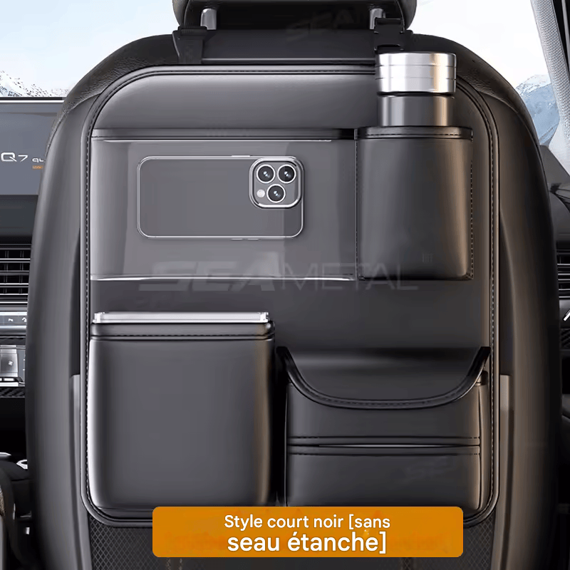 🏷️BLALION Sac de rangement tout-en-un pour siège de voiture Organiseur de voiture amélioré à 5 poches avec table pliante, tissu anti-coup de pied, porte-gobelet