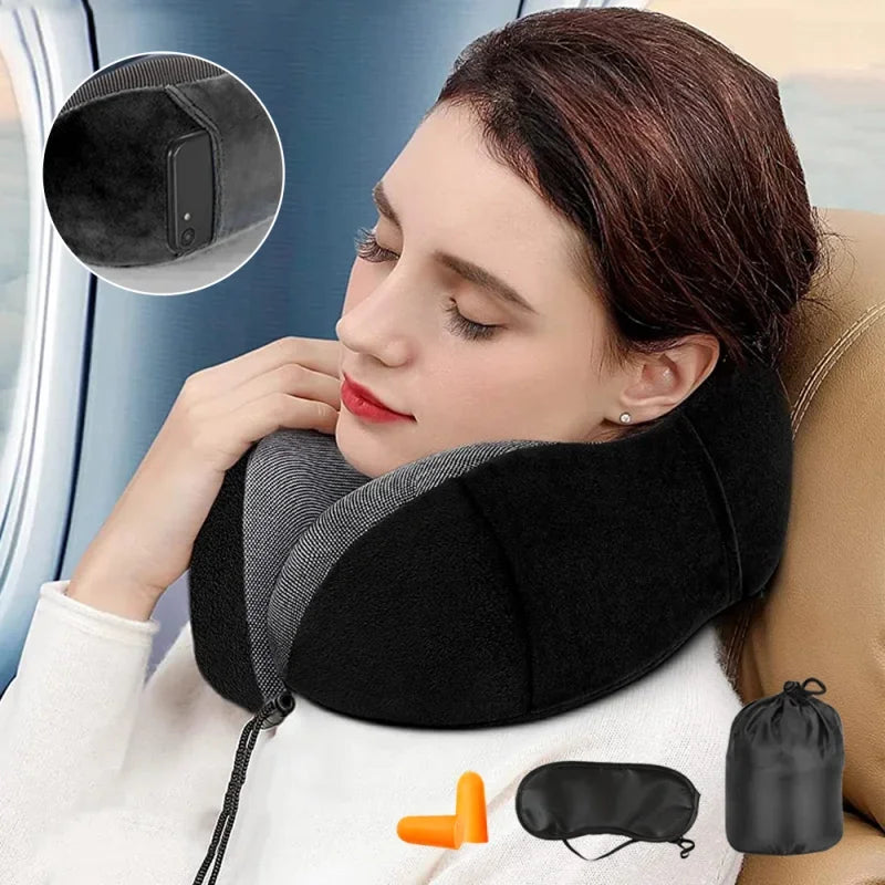 Coussin Cervical en Mousse à Mémoire de Forme – Oreiller de Voyage en U | Soutien Doux pour la Nuque | Santé & Massage Cervical