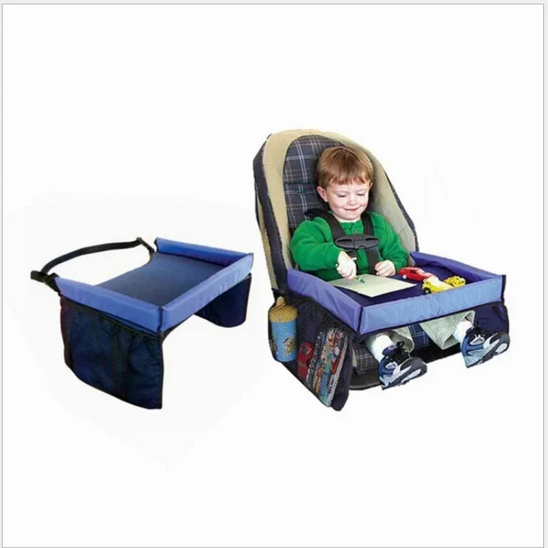 Children's Waterproof Car Seat Storage Table Student Writing Desk Baby Stroller Toy Food Storage Rack New Style Seat Tray