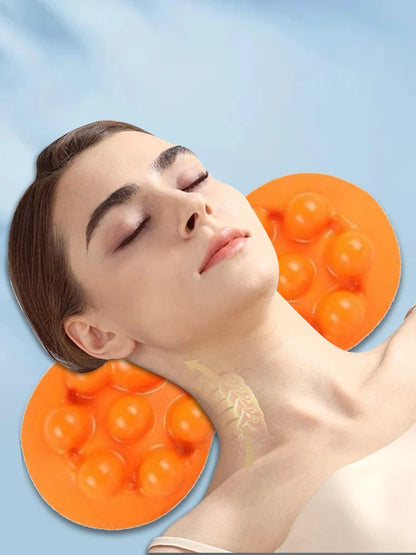 Cervical Traction Device Ergonomic Trigger Point Massager Tool Portable Cervical Spine Massage Pillow for Neck Shoulder Back