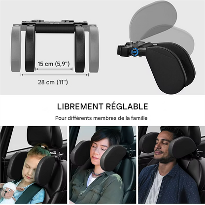 🏷️Appui-tête latéral réglable pour siège auto – Support cervical télescopique pour adultes et enfants – Coussin en U ergonomique