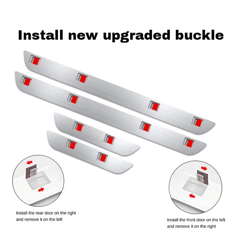 Customizable Car Door Sill Light Universal Threshold Welcome Lamp Open The Door Start The Car Atmosphere Light With Induction
