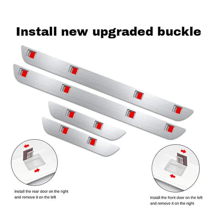 Customizable Car Door Sill Light Universal Threshold Welcome Lamp Open The Door Start The Car Atmosphere Light With Induction