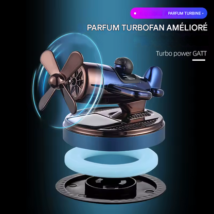 Solar Car Air Freshener Auto Parts Interior Aromatreatment Decoration Propeller Rotating Fighter Modelling Perfume Diffuser