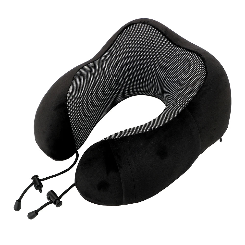 🏷️Coussin de Nuque en Mousse Mémoire – Oreiller Cervical Forme U 100% Coton pour Voyage & Repos