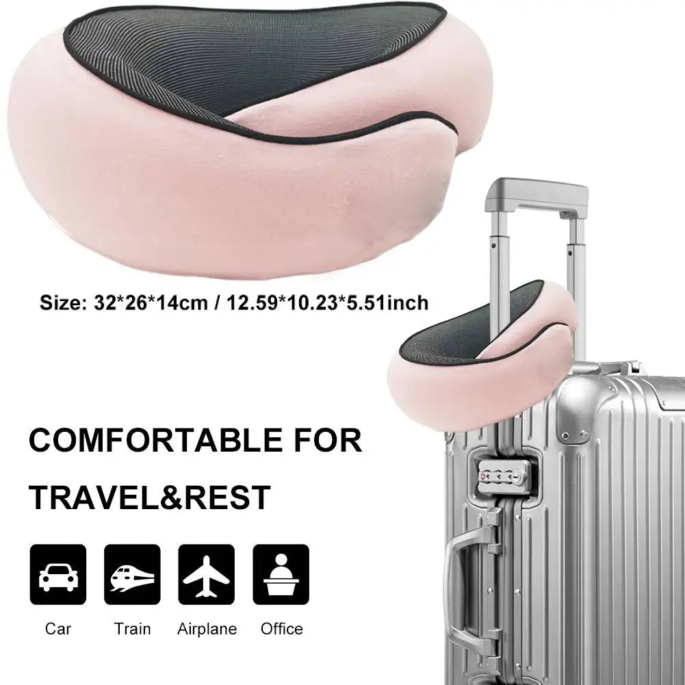 Airplane Pillow Memory Foam Chin Support Pillow Soft Travel Neck Pillow with 360-Degree Head Support for Home Airplanes and Car