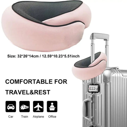 Airplane Pillow Memory Foam Chin Support Pillow Soft Travel Neck Pillow with 360-Degree Head Support for Home Airplanes and Car