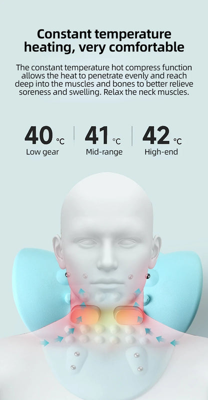 Electric Neck Stretcher Pulse Cervical Traction Relax Heating Cervical Chiropractic Traction Pillow Neck Head Acupoint Massage