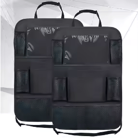 🏷️Organisateur de Rangement Dossier de Siège Voiture 1/2 – Universel en Cuir PU, Boîte de Rangement Multifonction, Poche de Rangement Auto