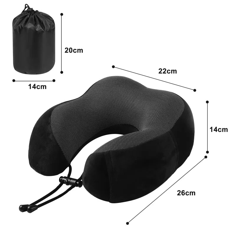 Coussin Cervical en Mousse à Mémoire de Forme – Oreiller de Voyage en U | Soutien Doux pour la Nuque | Santé & Massage Cervical