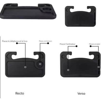 🏷️Tablette de Voiture Multifonction – Plateau de Volant pour Ordinateur Portable, Repas ou Boisson, Support Portable pour Voiture