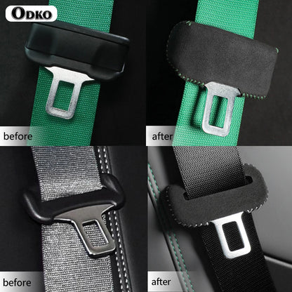 🏷️Couvre-boucle de ceinture de sécurité en daim – Accessoire intérieur auto anti-rayure | Universel, 5 coloris