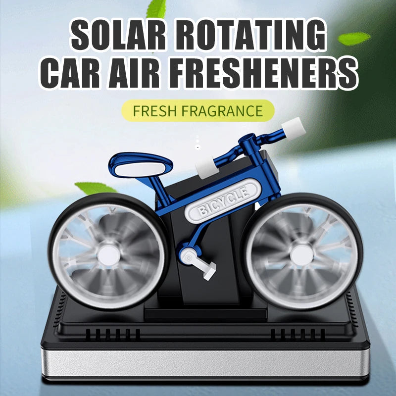 Solar car air fresheners rotating bicycle decoration bike diffuser perfume accessories energy power aroma ornament fragrance fun