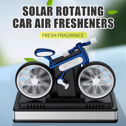 Solar car air fresheners rotating bicycle decoration bike diffuser perfume accessories energy power aroma ornament fragrance fun