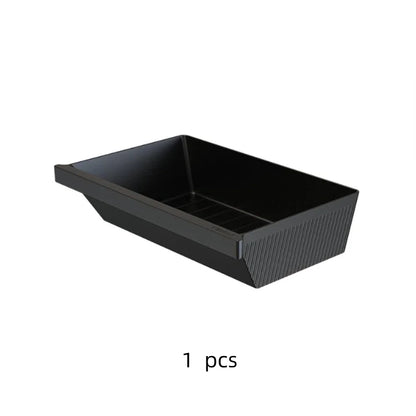 Front Under Seat Storage Box for Tesla Model Y Model X 2020-2024 Accessories Under Seat Storage Box ABS+TPE Double Hidden