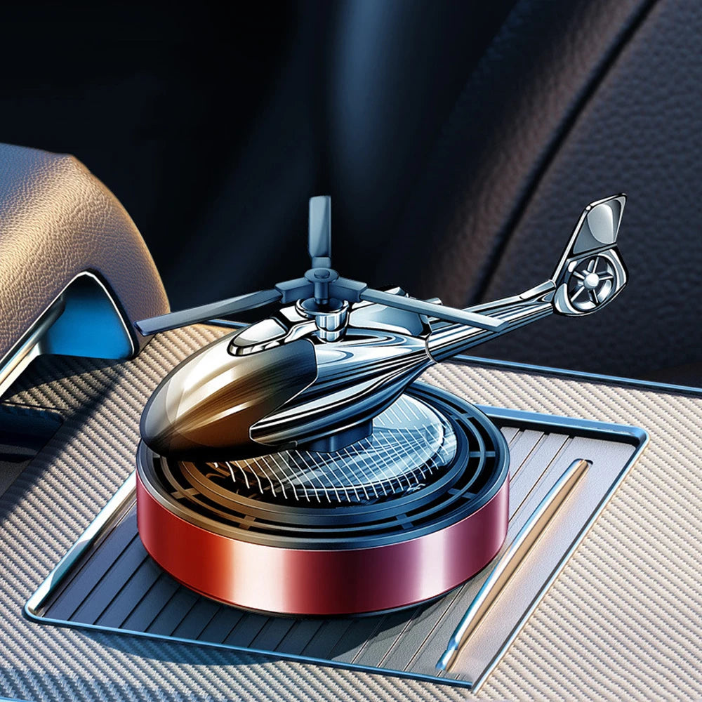 Car Air Freshener Solar Helicopter Propeller Rotating Interior Accessories Decoration Perfume Diffuser Auto Flavoring Supplies