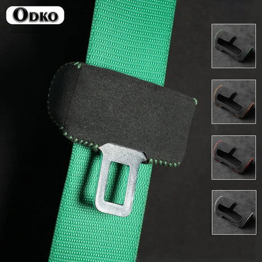 🏷️Couvre-boucle de ceinture de sécurité en daim – Accessoire intérieur auto anti-rayure | Universel, 5 coloris