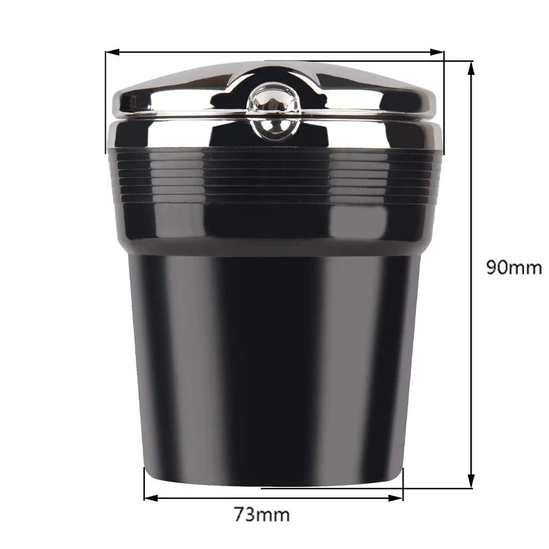 Car Ashtray Car Garbag Can with Led Light with Cover Creative Personality Covered Car Inside The Car Multi-function Car Supplie