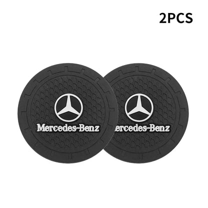 1/2pcs Non-slip Car Water Cup Pad Coaster Rubber Mat For Mercedes Benz B/C/E/S Class A Class C200L GLC GLK CLA Accessories