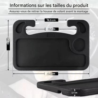 🏷️Tablette de Voiture Multifonction – Plateau de Volant pour Ordinateur Portable, Repas ou Boisson, Support Portable pour Voiture