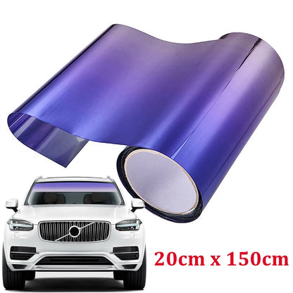 🏷️Film Pare-Soleil Dégradé pour Pare-Brise Avant – Autocollant Adhésif Anti-UV, Couleur Changeante, 20×150 cm