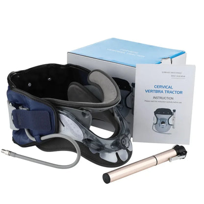 Inflatable Neck Cervical Traction Device Adjustable Spine Correction Collar Air Pump Neck Stretching Support Brace Pain Relief