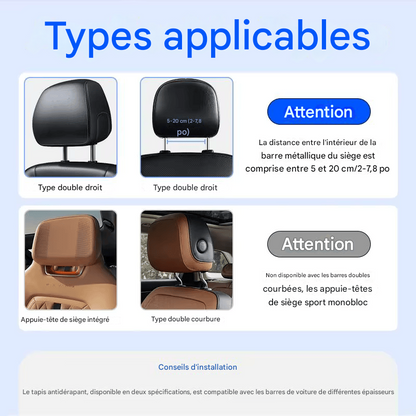🏷️Appuie-tête Latéral ROOLAEFOO – Coussin de Cou pour Siège Passager, Repose-Tête pour Longs Trajets Auto