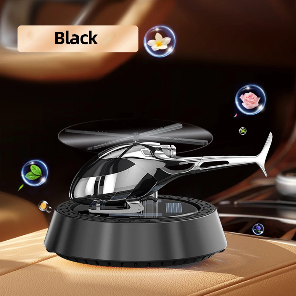 Solar Powered Rotation Helicopter Solar Aromatherapy Car Air Freshener Alloy+ABS Ornaments Fragrance Auto Aroma Diffuser