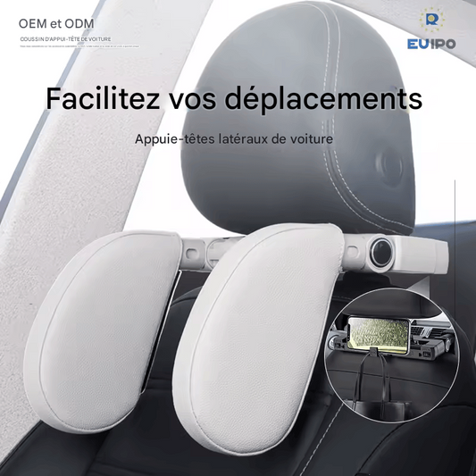 🏷️ Appuie-Tête Ergonomique pour Voiture – Cuir Artificiel & Mousse Mémoire – Confort Cervical 4 Saisons, Installation Facile