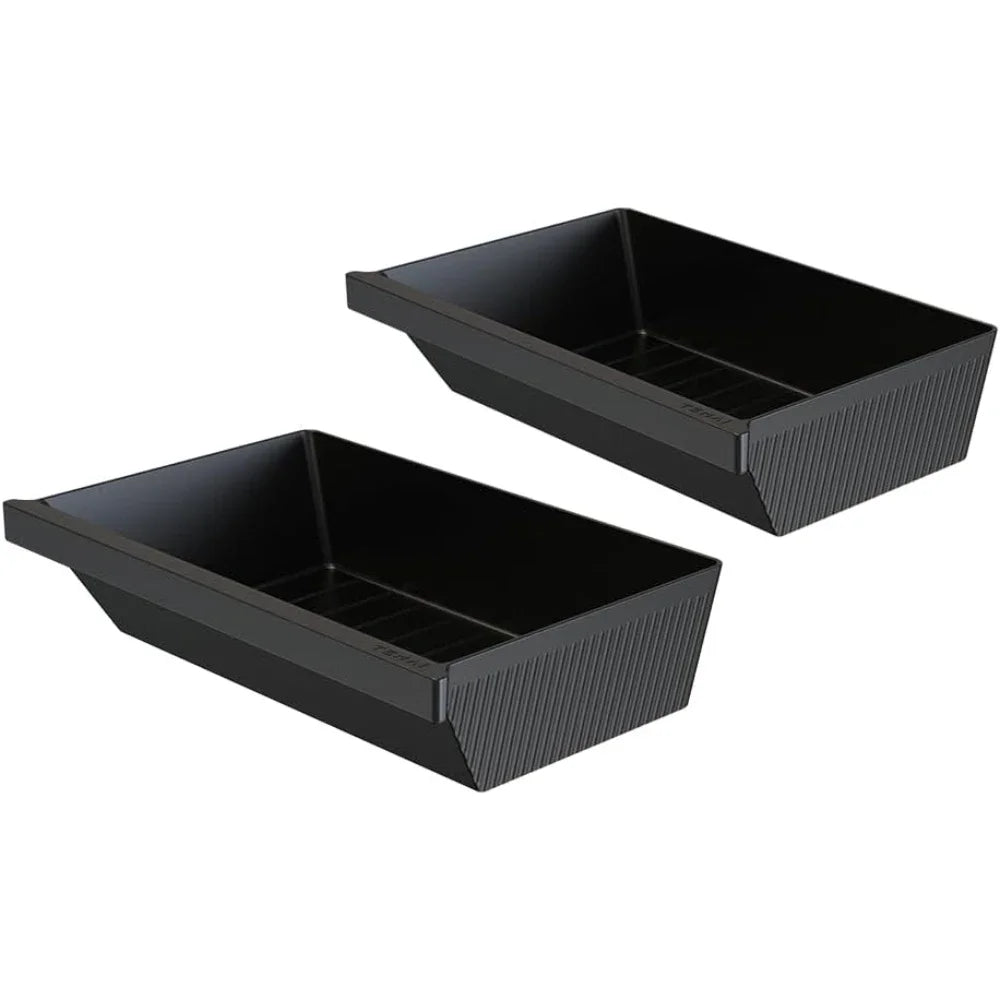 Front Under Seat Storage Box for Tesla Model Y Model X 2020-2024 Accessories Under Seat Storage Box ABS+TPE Double Hidden
