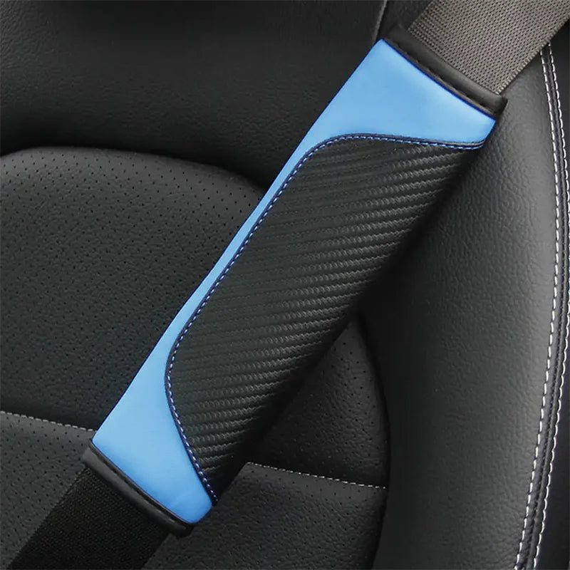 🏷️Protège-ceinture en cuir PU carbone – 1 ou 2 pièces | Rembourrage confort antidérapant pour ceinture de sécurité | WUINMG