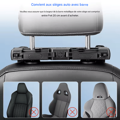 🏷️ Appuie-Tête Ergonomique pour Voiture – Cuir Artificiel & Mousse Mémoire – Confort Cervical 4 Saisons, Installation Facile