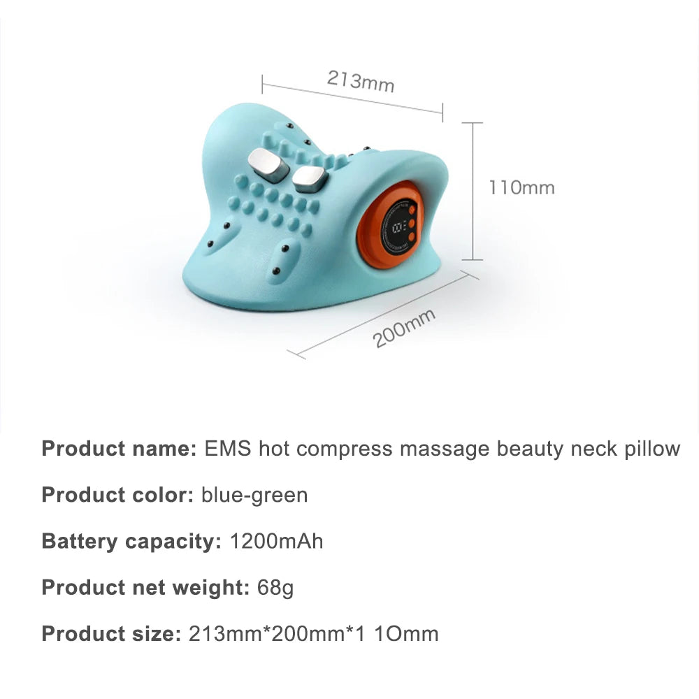 Neck Stretching Massager Neck Shoulder Stretcher EMS Cervical Chiropractic Traction Massage Pillow Cervical Spine Alignment