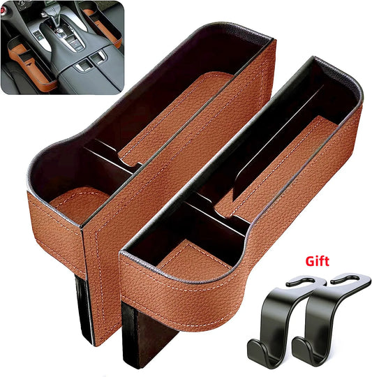 🏷️Lot de 2 Organisateur Multifonction en Cuir pour Espace entre les Sièges – Rangement de Voiture Élégant et Pratique