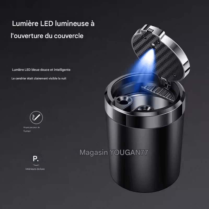 🏷️ Cendrier Voiture Anti-Odeur avec LED – Modèles Audi Q4/Q5/Q6/Q8 e-tron (Style 2025)