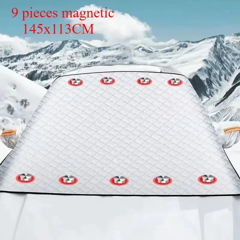 🏷️Bâche Pare-Brise Anti-Neige Voiture avec Aimants – Protection Hiver & Été, Anti-Givre et Pare-Soleil, Polyester Imperméable