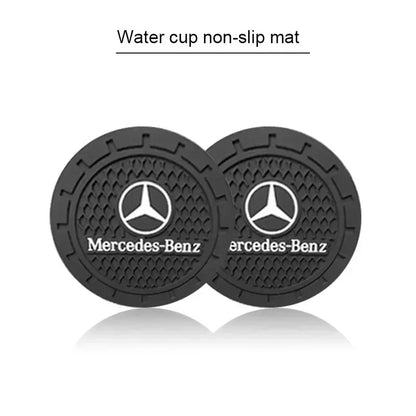 1/2pcs Non-slip Car Water Cup Pad Coaster Rubber Mat For Mercedes Benz B/C/E/S Class A Class C200L GLC GLK CLA Accessories