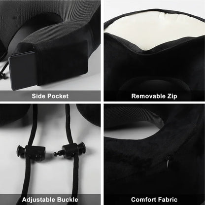 Coussin Cervical en Mousse à Mémoire de Forme – Oreiller de Voyage en U | Soutien Doux pour la Nuque | Santé & Massage Cervical