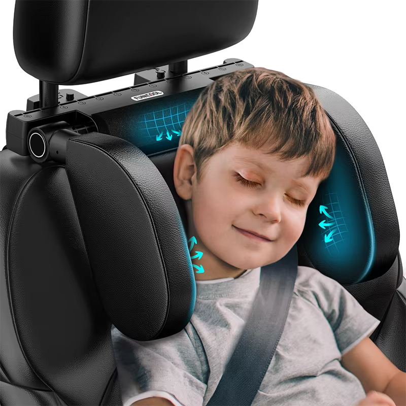 🏷️Appui-tête latéral réglable pour siège auto – Support cervical télescopique pour adultes et enfants – Coussin en U ergonomique