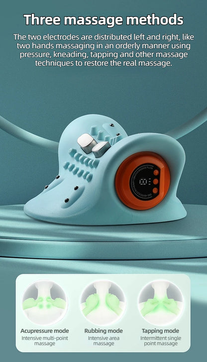 Electric Neck Stretcher Pulse Cervical Traction Relax Heating Cervical Chiropractic Traction Pillow Neck Head Acupoint Massage