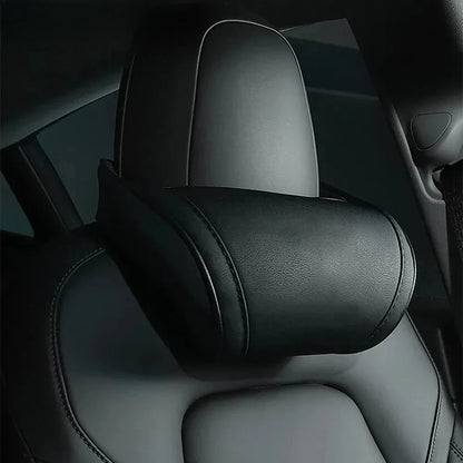 🏷️Coussin Repose-Tête KJOY pour Tesla – Oreiller Cervical en Cuir PU à Mémoire de Forme pour Modèles 3, Y, X, S