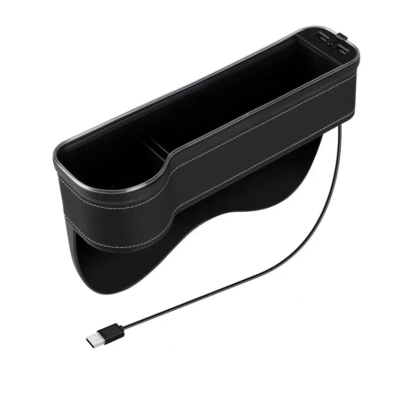 🏷️Boîte de Rangement pour Siège Auto avec Charge Rapide USB et Éclairage RGB 7 Couleurs – Organiseur Multifonction en Similicuir