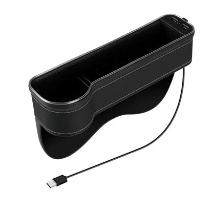 🏷️Boîte de Rangement pour Siège Auto avec Charge Rapide USB et Éclairage RGB 7 Couleurs – Organiseur Multifonction en Similicuir