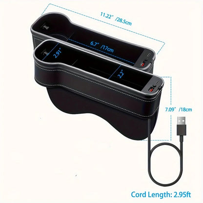 🏷️Lot de 2 Organisateurs de Fente de Siège avec Chargeur – Boîte de Rangement pour Voiture avec Ports USB Type-C
