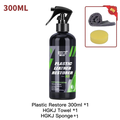 300ML Car Interior Plastic Restorer Liquid Leather Seat Spray Restoration Coat Wax Car Care Product Plastics Renovator HGKJ S3