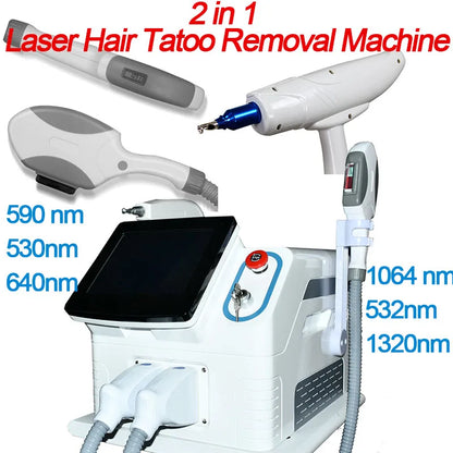 Multifunctional 2 in 1 laser hair removal portable tattoo removal IPL opt hair removal machine diode laser machine