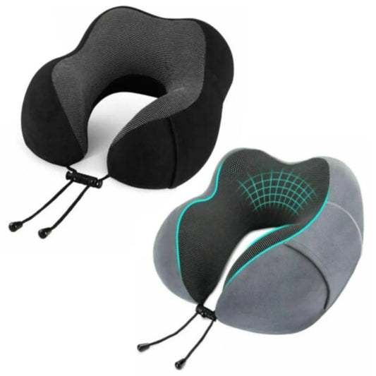 Coussin de voyage en mousse mémoire – Oreiller ergonomique en U pour soutien de la nuque